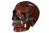 Realistic, Polished Red Picture Jasper Skull #150884-1